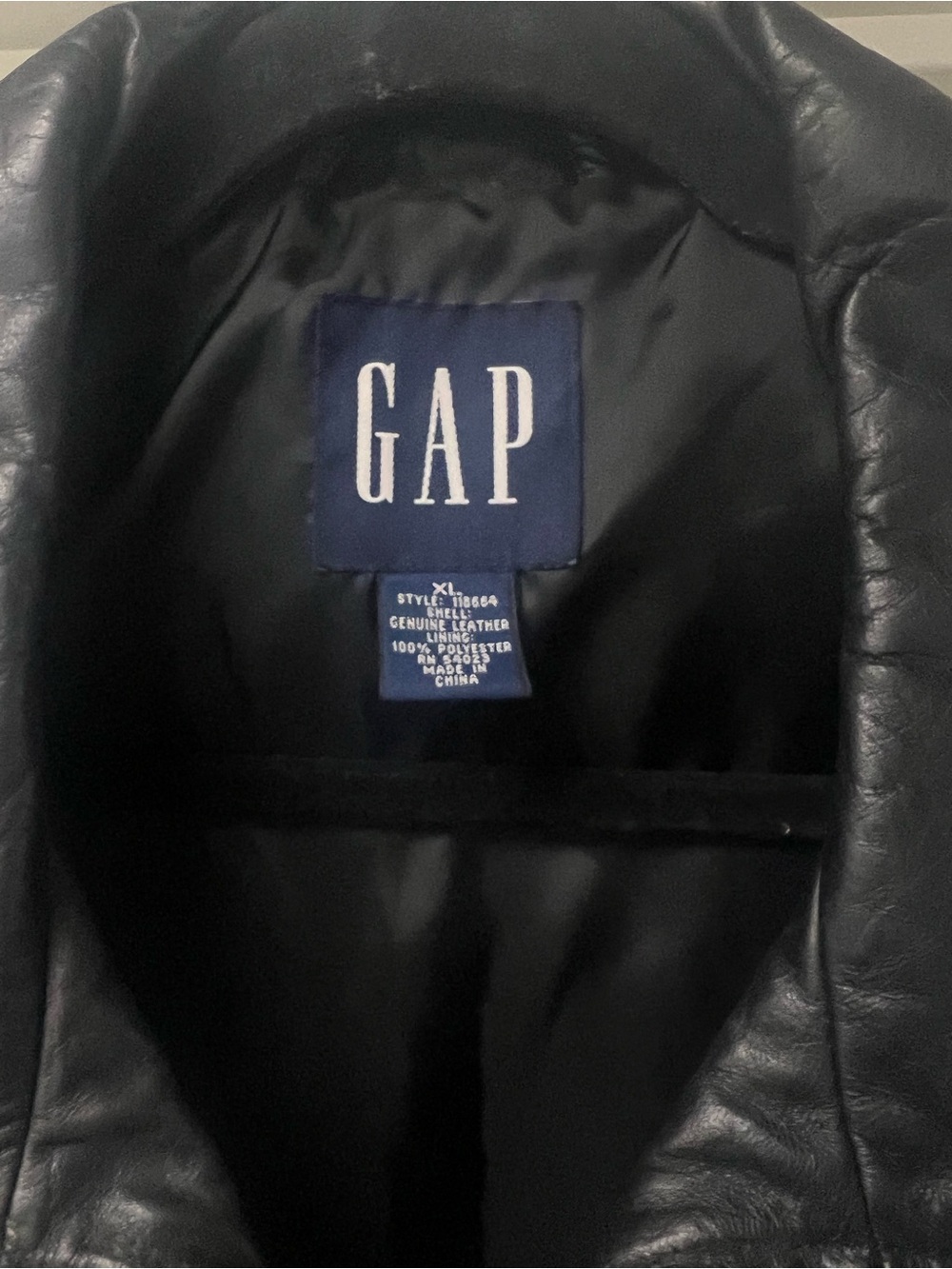 Gap Black Men's Leather Zip Jacket - Gem